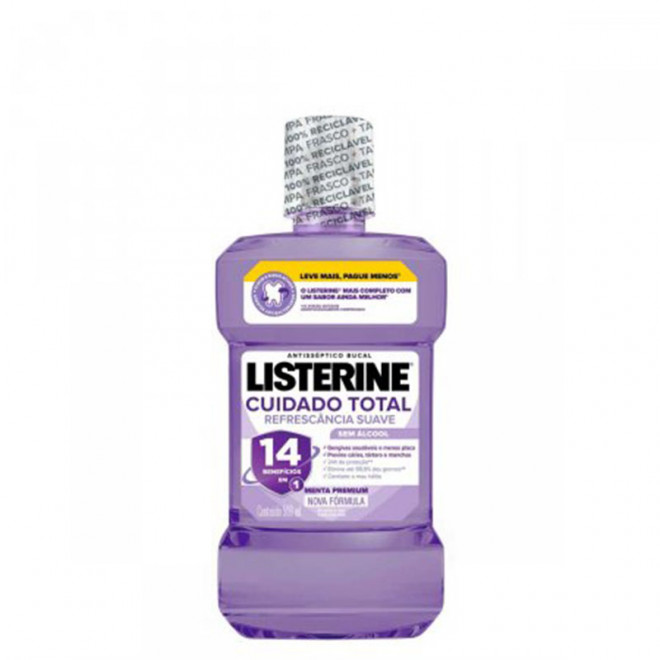 ANTI SEP LISTERINE SEM ALCOOL 500ML CUIDADO TOTAL